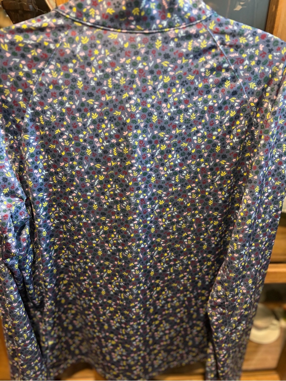 Lady Hagen Navy Floral Quarter-Zip Pullover Size Medium - Picture 5 of 7